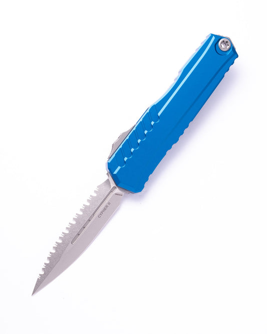 CYPHER II D/E STONEWASH FULL SERRATE BLUE (1242-12BL)