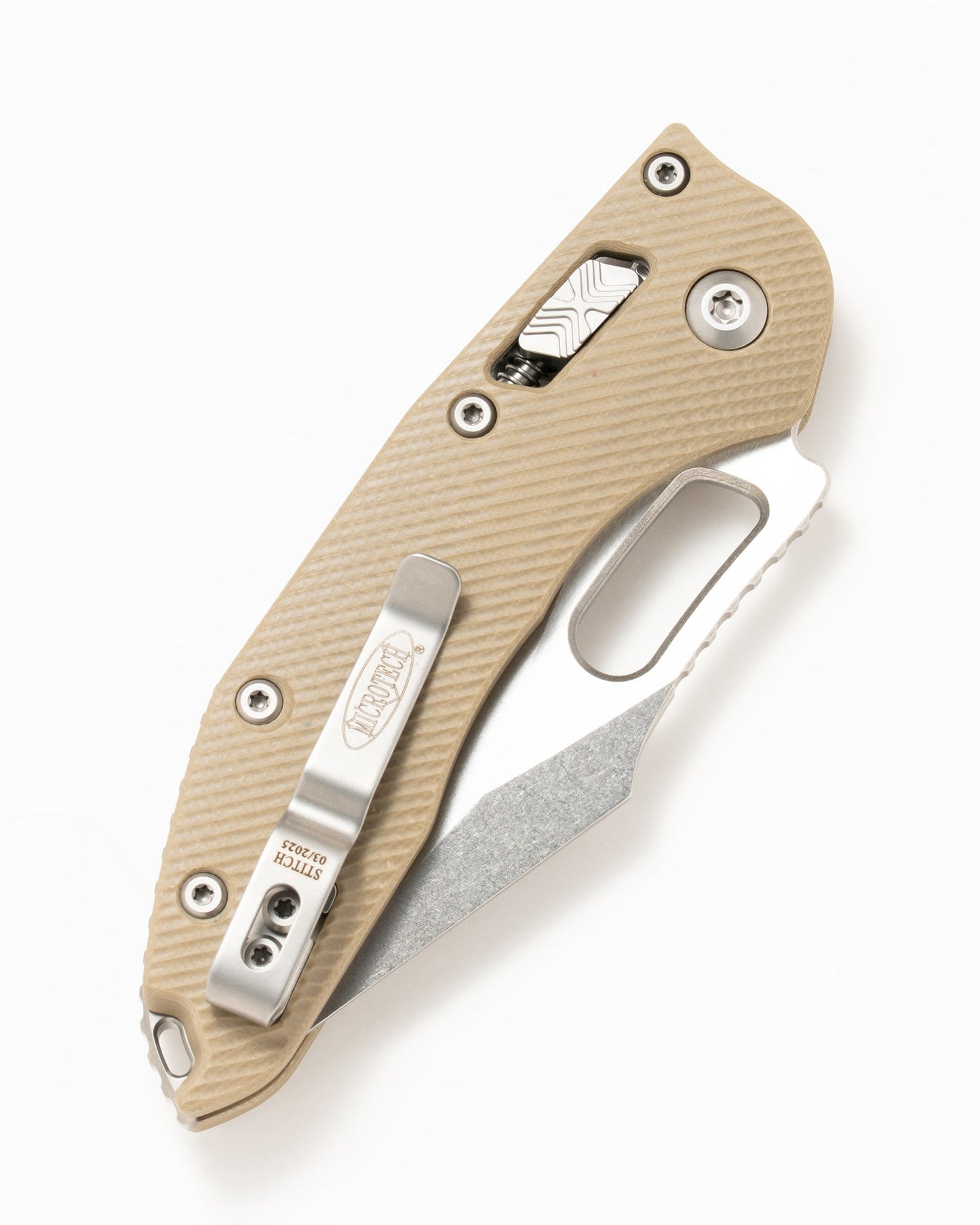 STITCH RAM LOK S/E STONEWASH FULL SERRATE FLUTED G-10 TAN (169RL-12FLGTTA)