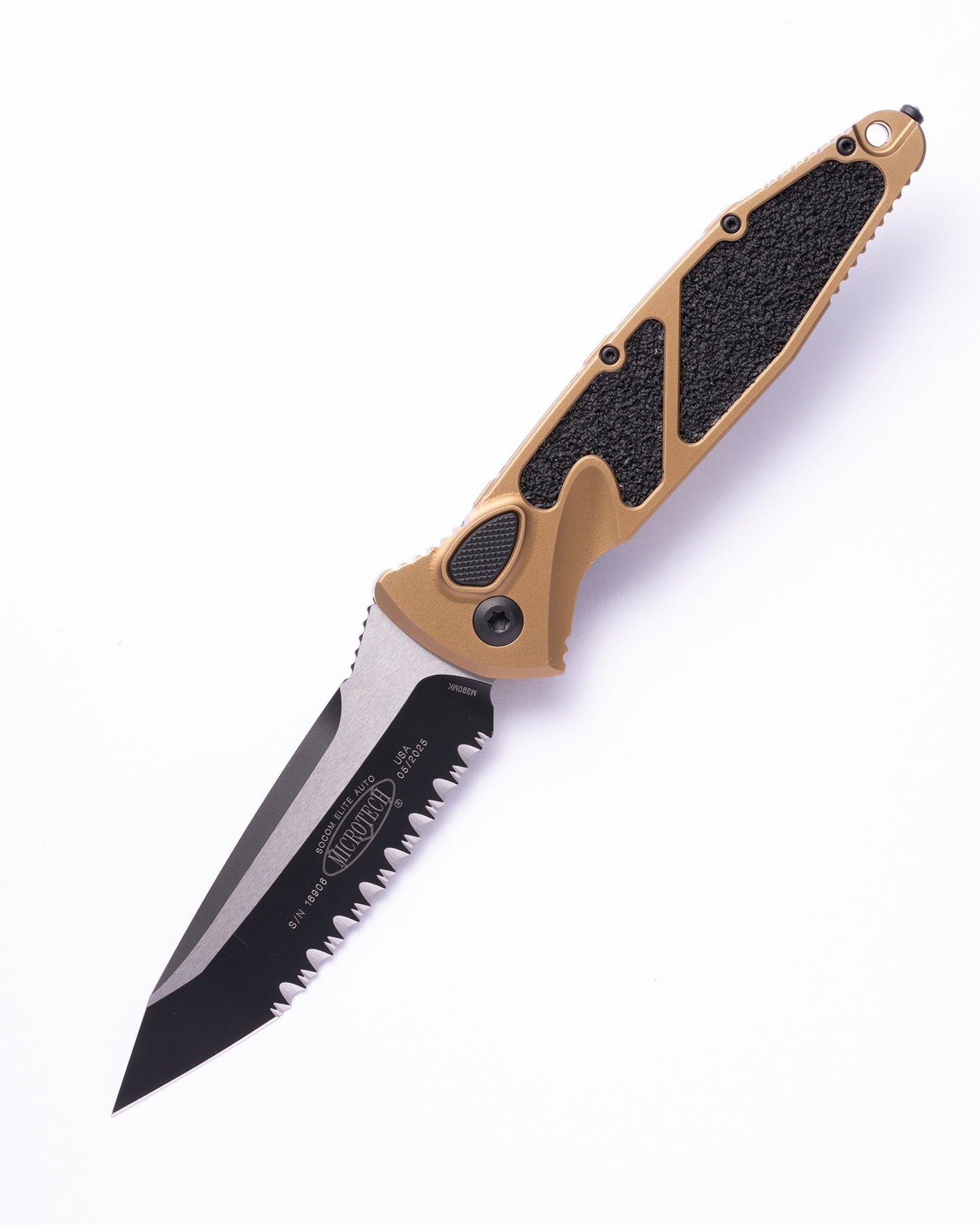 SOCOM ELITE AUTO T/E BLACK PART SERRATE  TAN (161A-3TA) FACTORY SECOND